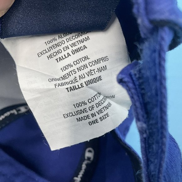 Champion Blue Hook & Loop Adjustable Cotton Cap Hat One Size - Picture 8 of 8